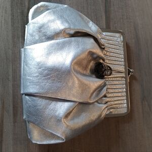 Chic Silver Clutch with Metallic Finish